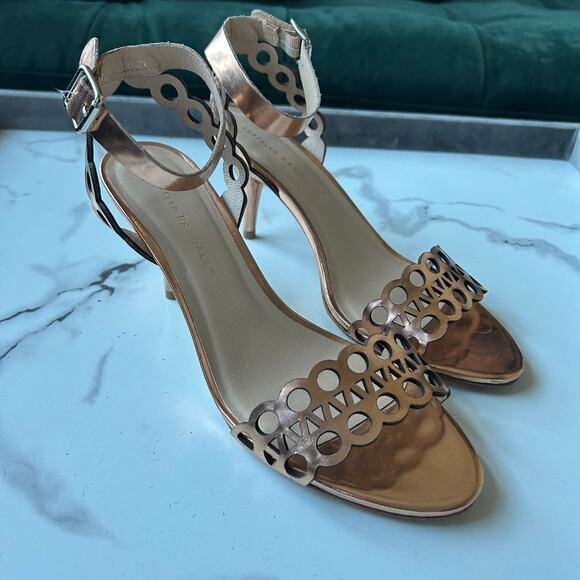 Loeffler Randall Opal Geometric Laser Cut Metallic Sandals Size 9 - Picture 3 of 9